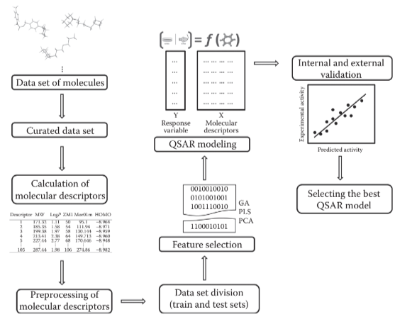 Figura 1. Representación esquemática del flujo de trabajo QSAR.